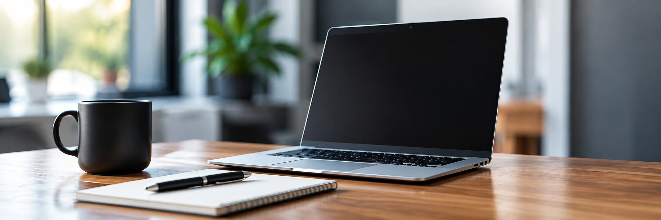 Laptop and notebook workspace for strategic thinking