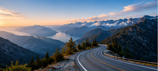Mountain road representing operating leverage